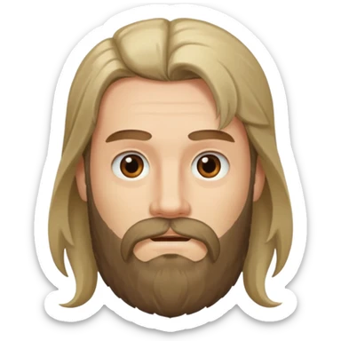 refree long hair and a beard but no moustache a sticker