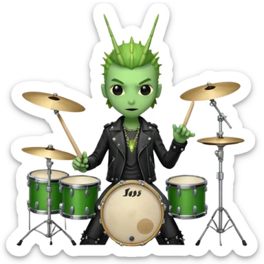 Punk drummer mantis sticker