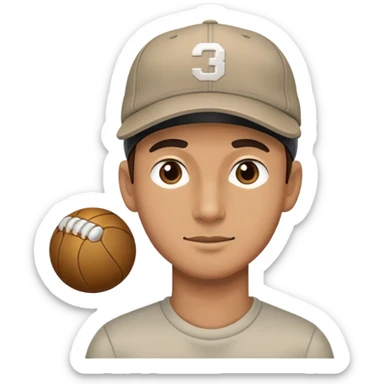 Man with ball cap sticker