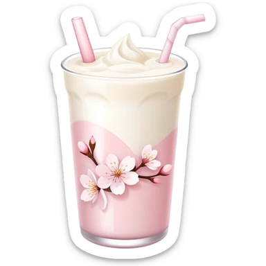 Cute Pastel pink and white Cherry Blossom Sakura Milk sticker