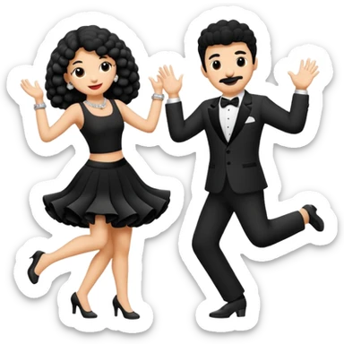 2 perros poddle uno macho y una hembra bailando  sticker