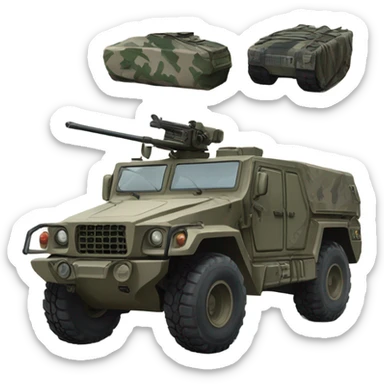 The military car sticker