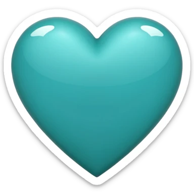 teal colored heart sticker