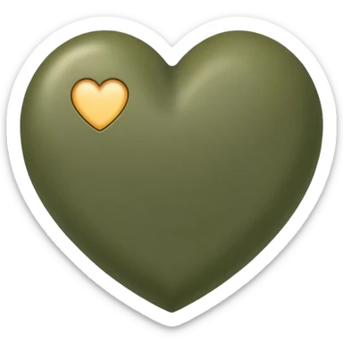 khaki green heart  sticker