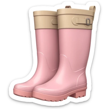 Light pink and beige rain boots sticker