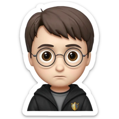 harry potter sad face funko pop style cute sticker