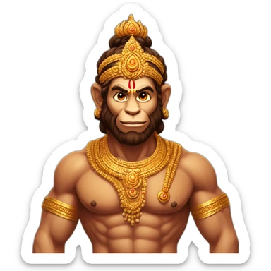 Hanuman Ji Ultimate Body With Gada   sticker