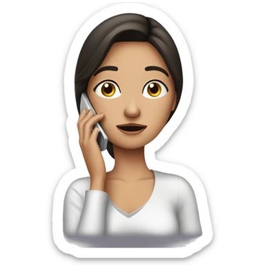 Beautiful Brunette Woman talking on her cellphone crying sticker