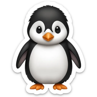 A penguin and a dog mixed together sticker