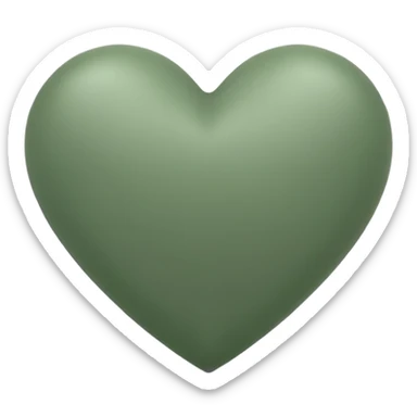 sage green heart sticker
