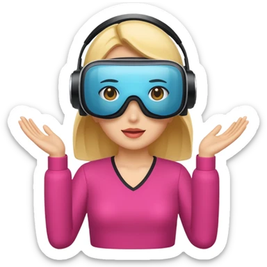 VR wearing woman sticker