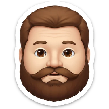 Tall chubby guy with big fluffy beard and hair down past his ears sticker