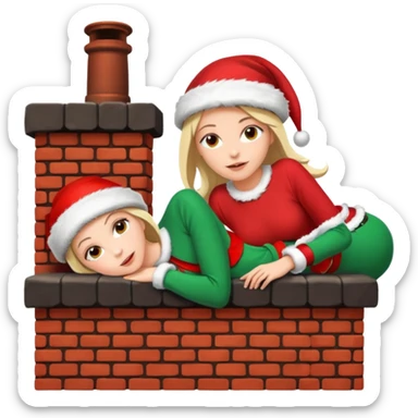 Cristmas Female lie down on a chimney sticker