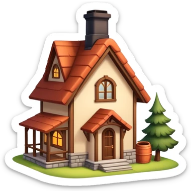 cozy house with a chimney sticker