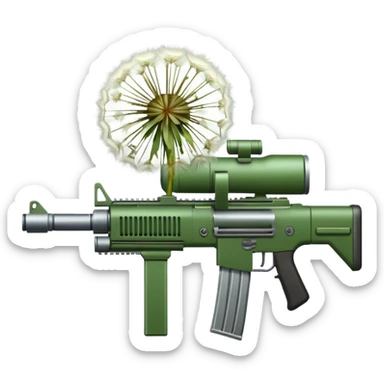dandelion with a machine gun sticker