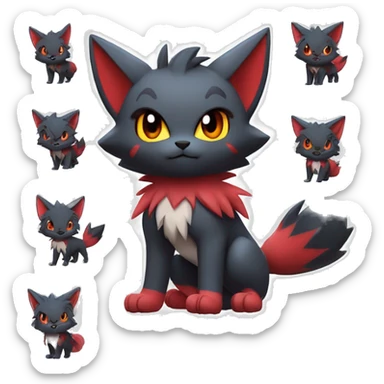  Kawaii Edgy Cool Beautiful Poochyena-Torracat-Litten-Zorua-Zoroark full body sticker