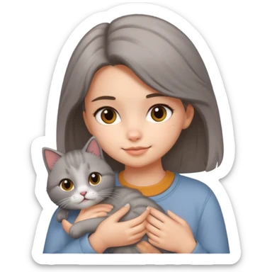 girl cat taking care of business sticker