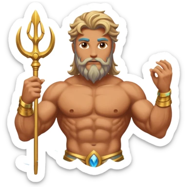 Poseidon, God of Sea from Olympus Gods sticker