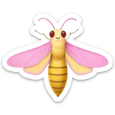 A rosy maple moth sticker