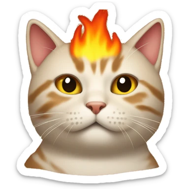 Cat with fireplace in mouth sticker