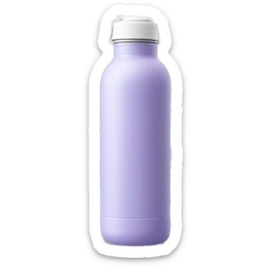 pastel purple water bottle with white lid and detsils sticker
