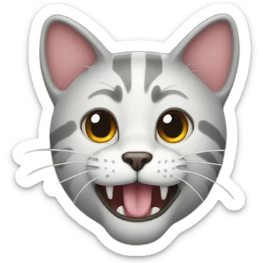 A hissing cat with arched back sticker