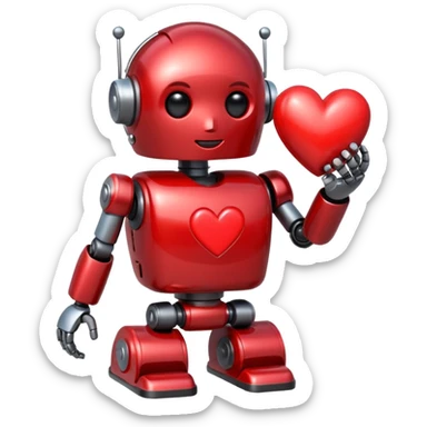 bot with heart sticker