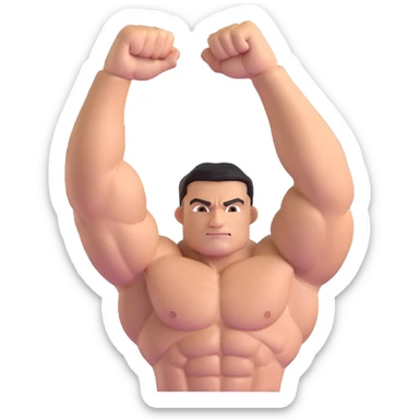 flexing muscle arm sticker