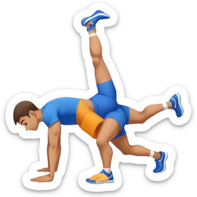 glute-bridges-exercise guy with blue shorts  sticker