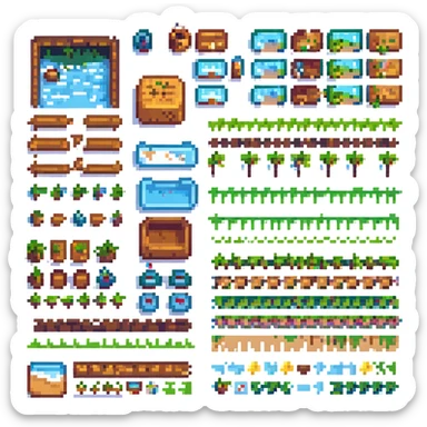 Tilesets, Overworld, Super Mario, 2D plataform, videogame, retro, chiptune. sticker