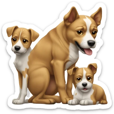 Dog on dog on dog on dog sticker