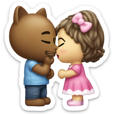 Hello kitty kissing  sticker