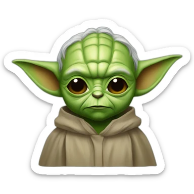 Yoda with a Batman mask on the face sticker