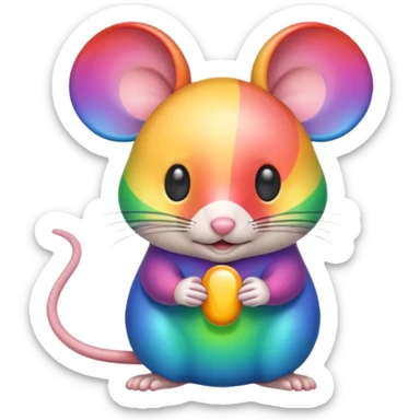 rainbow colored mouse sticker