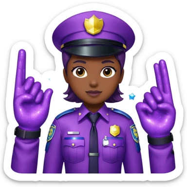 Glitter Purple and Cian police sticker
