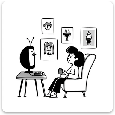 A retro gamer room with pixel posters and a console hooked to a tube TV sticker