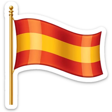 Red, white, and golden yellow horizontally sequenced tricolour flag inspired by the flag of Italy sticker