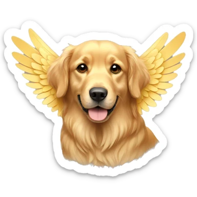 golden retriever with wings sticker