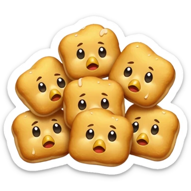 Crying chicken nuggets  sticker