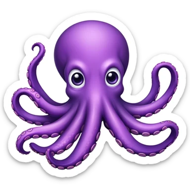 Purple octopus with kind eyes sticker