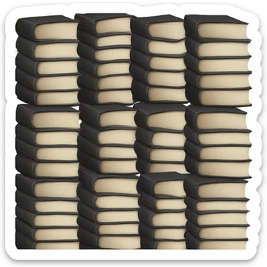 neutral stack of black books sticker