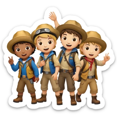 group of kids from the Goonies on adventure sticker