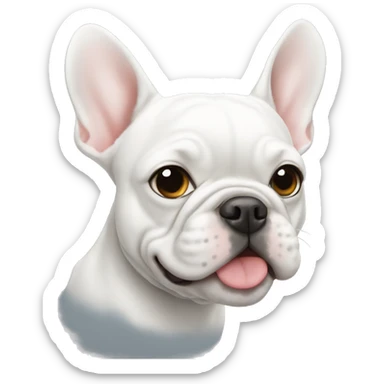 White Frenchie  sticker