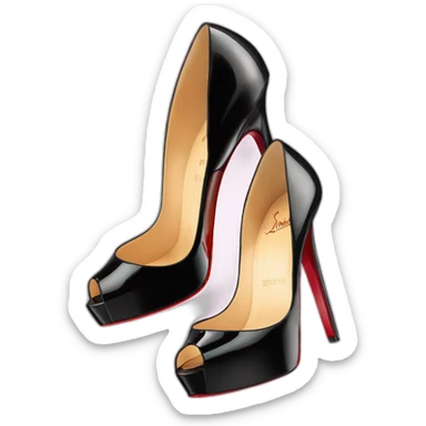 Louboutin Black patent Leather Lady Peep Toe Platform sticker