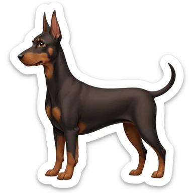 Dobermann hängeohren sticker