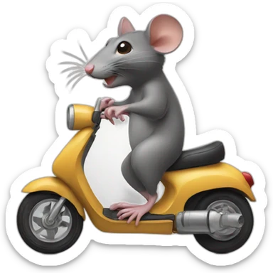 Rat on a scooter  sticker
