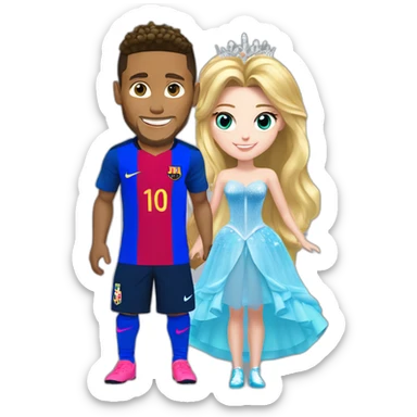 Neymar jr and princess aurora sticker