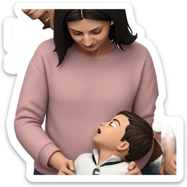 boys with closed eyes cuddle sticker