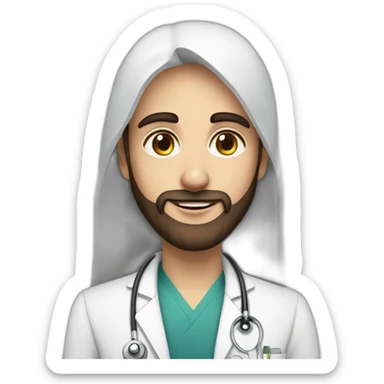 Beauty Jewishgirl with ophthalmology Doctor tall Arabic boy with beard sticker