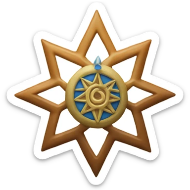 Nine pointed Baha’i star sticker